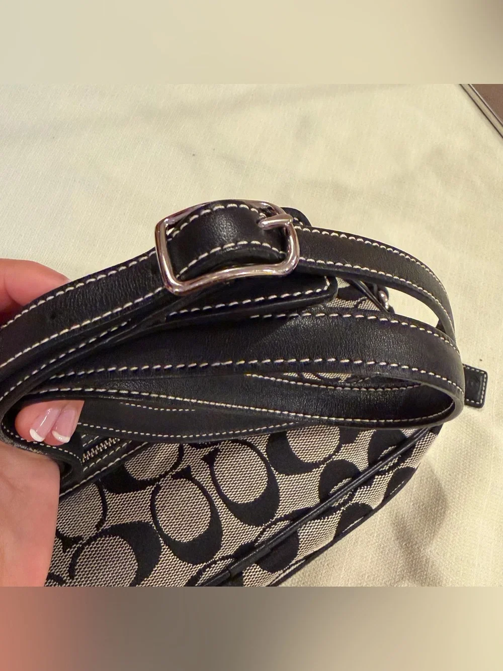 Coach Black & Gray Signature Canvas Monogram Y2K EUC